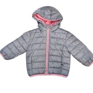 George Kids Puffer Spring Jacket - Gray and Pink